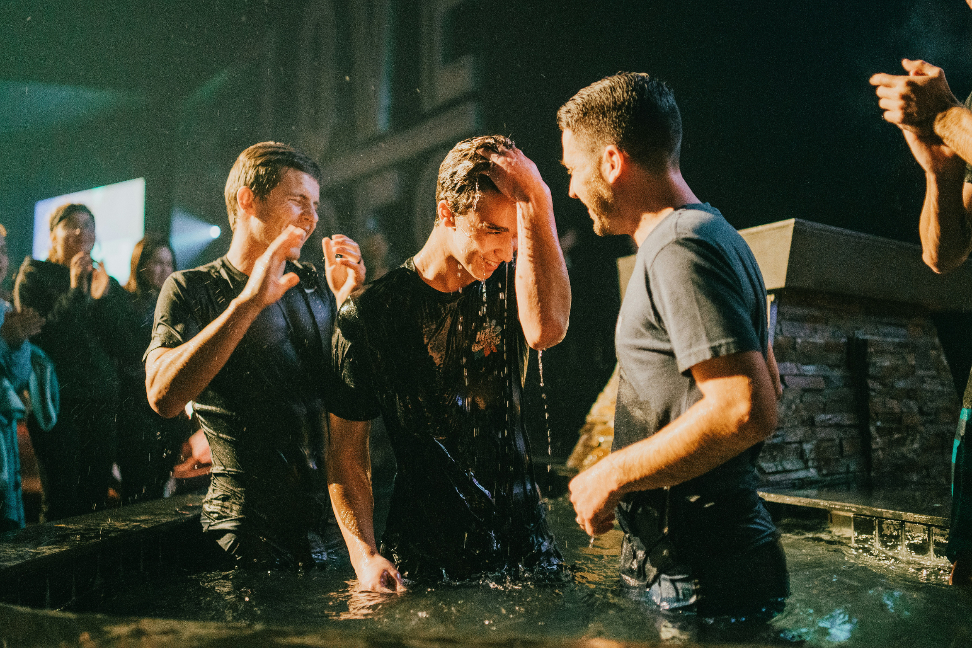 A baptism celebrated in the water